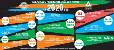 Қазақстанда 2020 жылға арналған триатлоннан жарыстар күнтізбесі (Age Group)